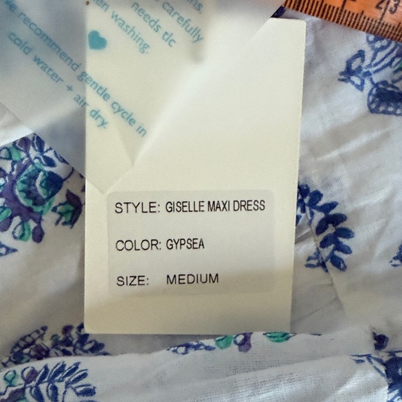 NWT- mer st. barth Giselle Preppy Ruffled Maxi Dress in Gypsea All Over Print - Picture 8 of 8